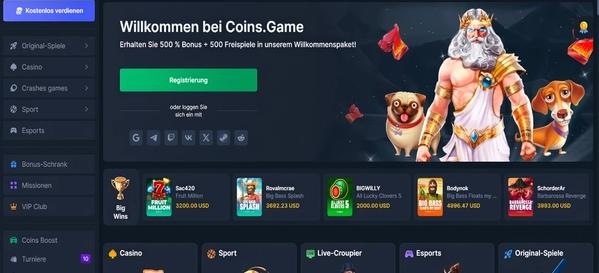 Coins.game Home Desktop 